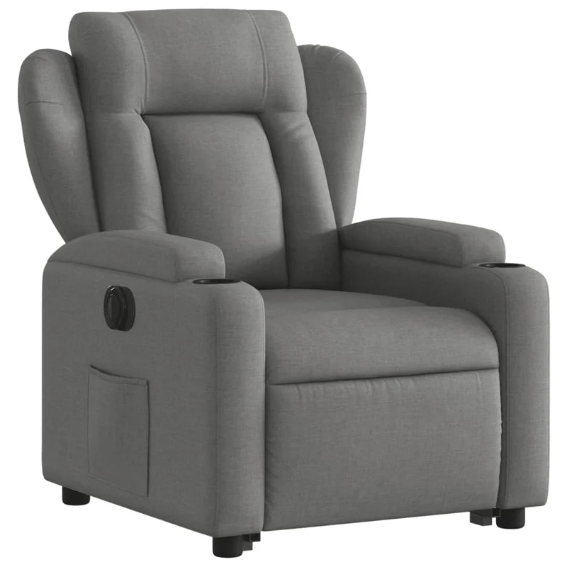 Fauteuil relax TV fonction de levage électrique très confortable en tissu gris foncé DEC028351