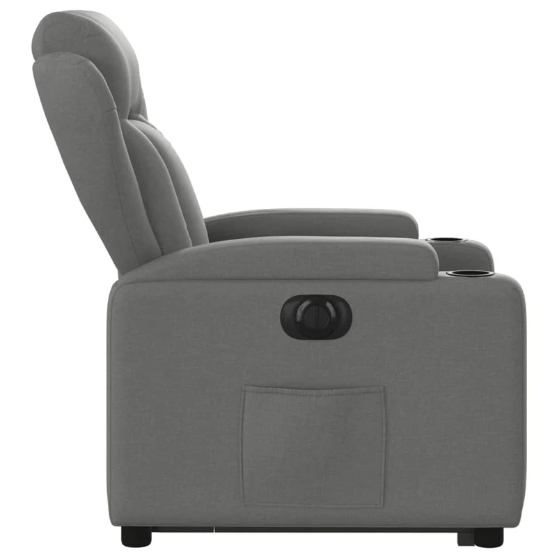 Fauteuil relax TV fonction de levage électrique très confortable en tissu gris foncé DEC028351
