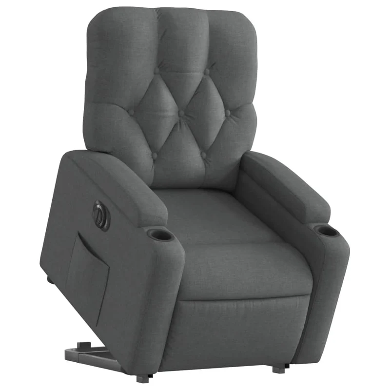 Fauteuil relax TV fonction de levage électrique très confortable en tissu gris foncé DEC028343