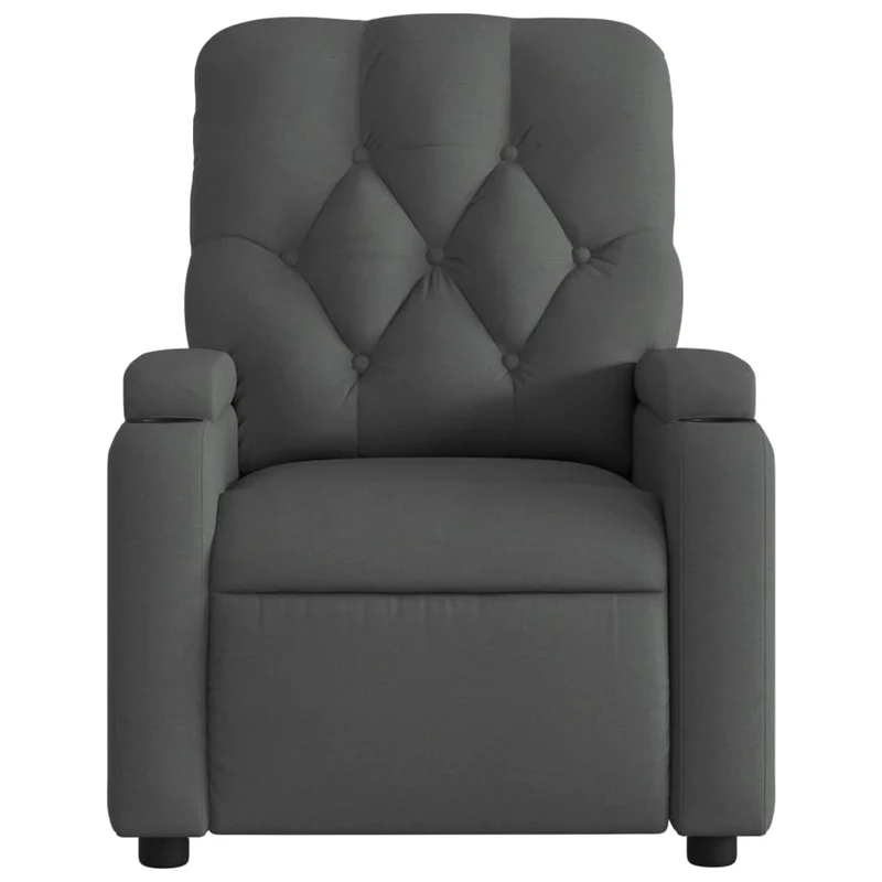 Fauteuil relax TV fonction d'inclinaison électrique très confortable en tissu gris foncé DEC028341