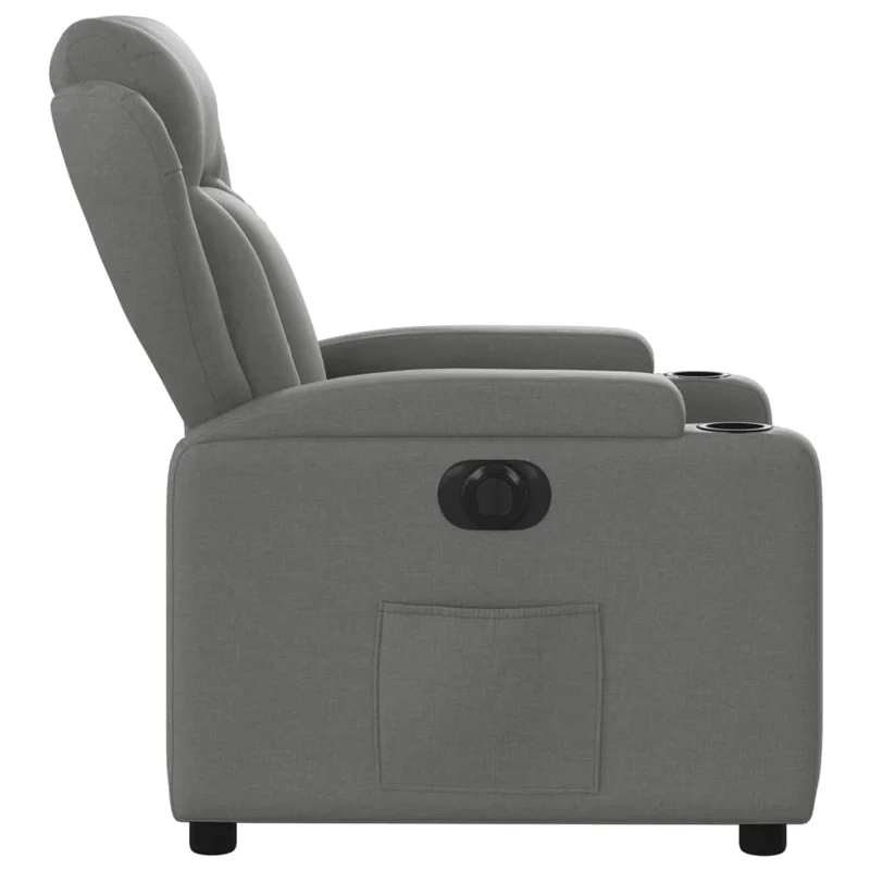 Fauteuil relax TV fonction inclinable électrique très confortable en tissu gris foncé DEC028339