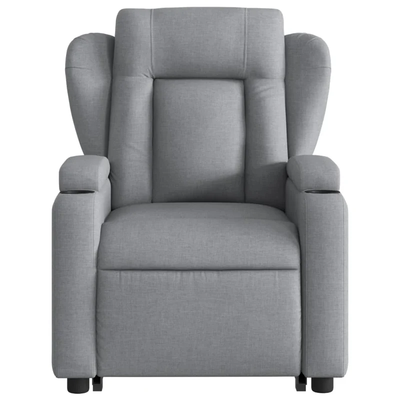 Fauteuil relax TV fonction de levage électrique très confortable en tissu gris clair DEC028325