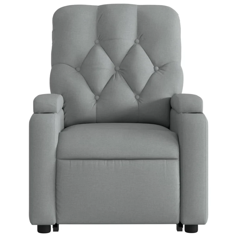 Fauteuil relax TV fonction de levage électrique très confortable en tissu gris clair DEC028309