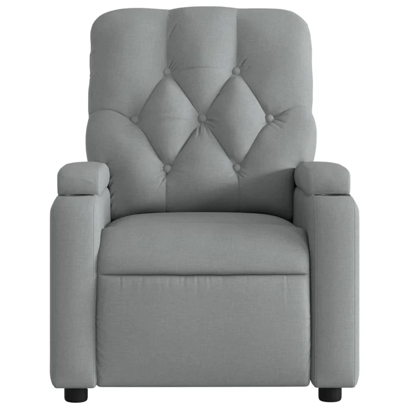 Fauteuil relax TV fonction d'inclinaison électrique très confortable en tissu gris clair DEC028307
