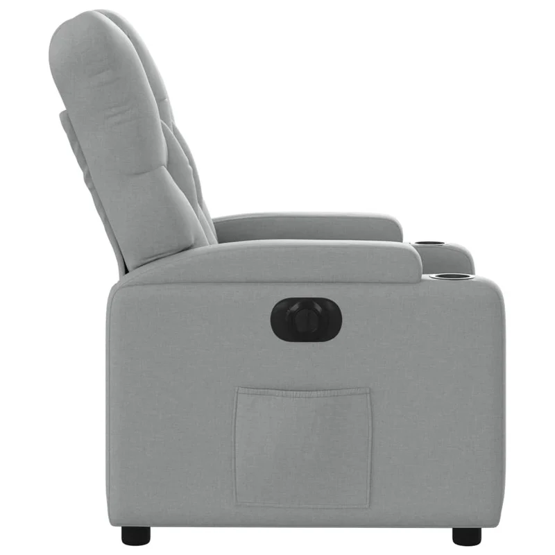 Fauteuil relax TV fonction d'inclinaison électrique très confortable en tissu gris clair DEC028307