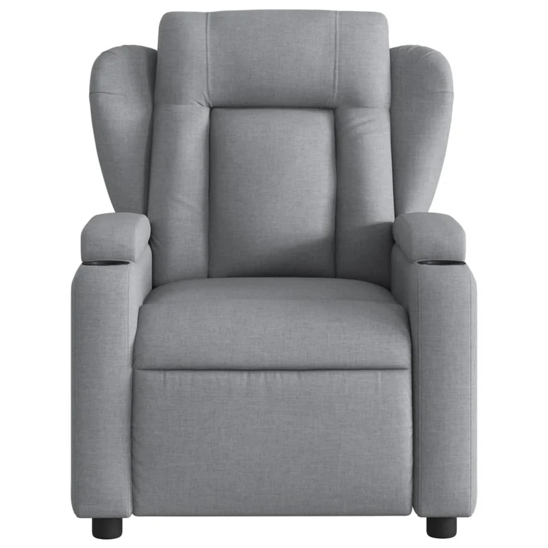 Fauteuil relax TV fonction d'inclinaison électrique très confortable en tissu gris clair DEC028304