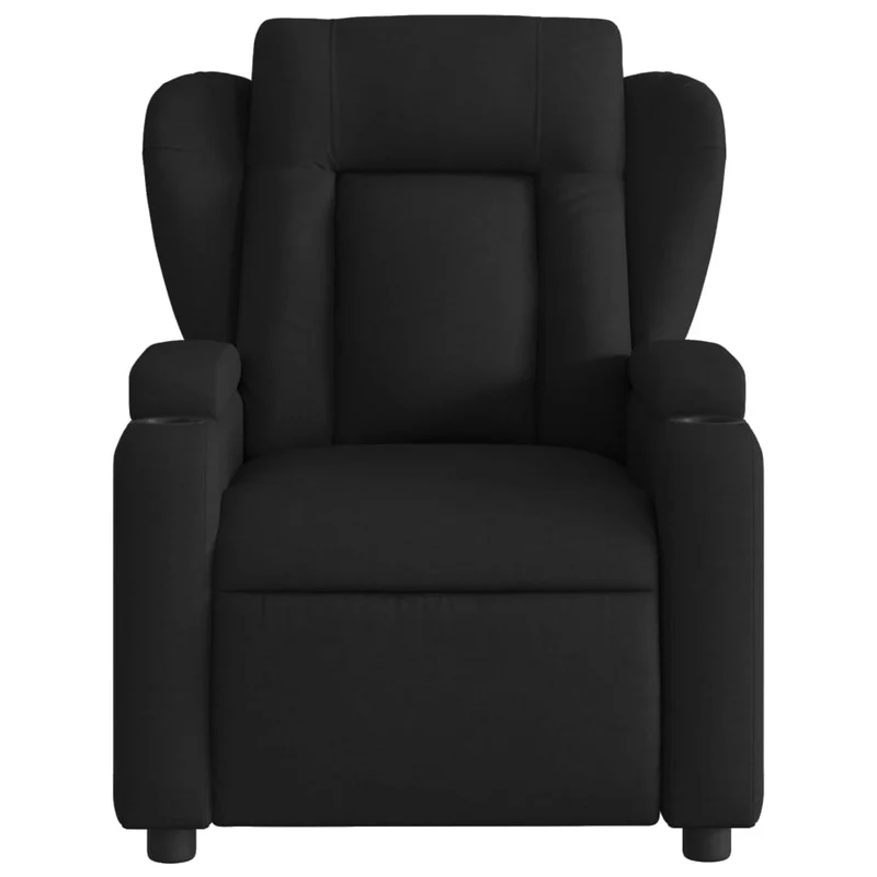 Fauteuil relax TV rembourrage confortable fonction d'inclinaison manuelle en tissu noir DEC028108