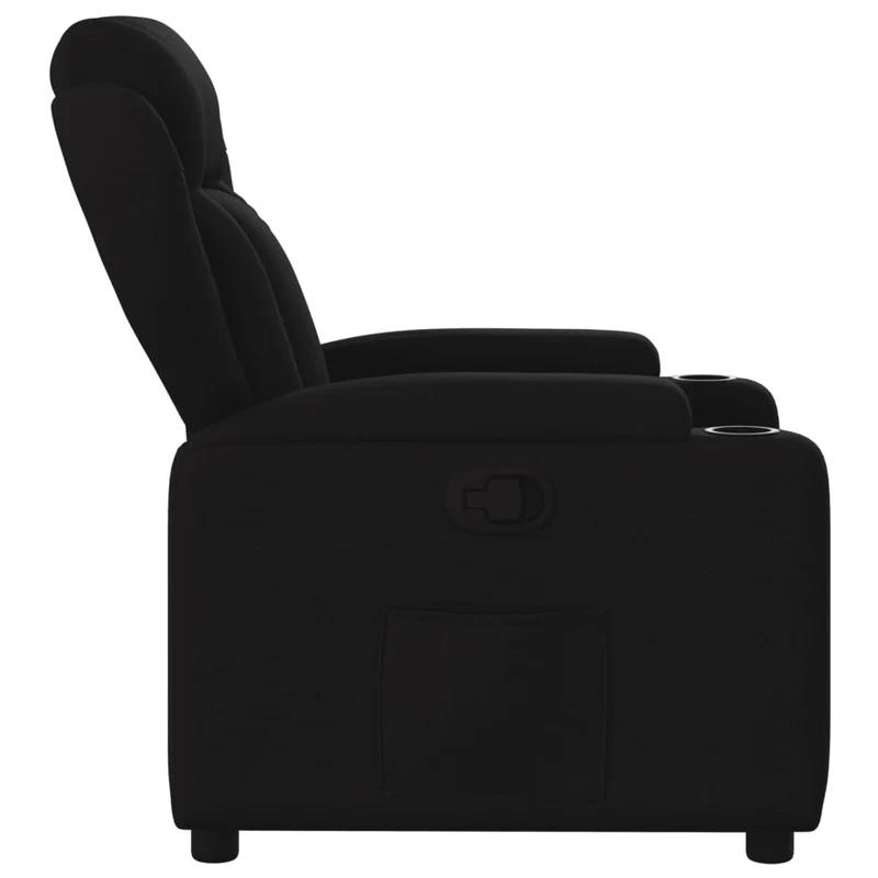 Fauteuil relax TV rembourrage confortable fonction d'inclinaison manuelle en tissu noir DEC028108