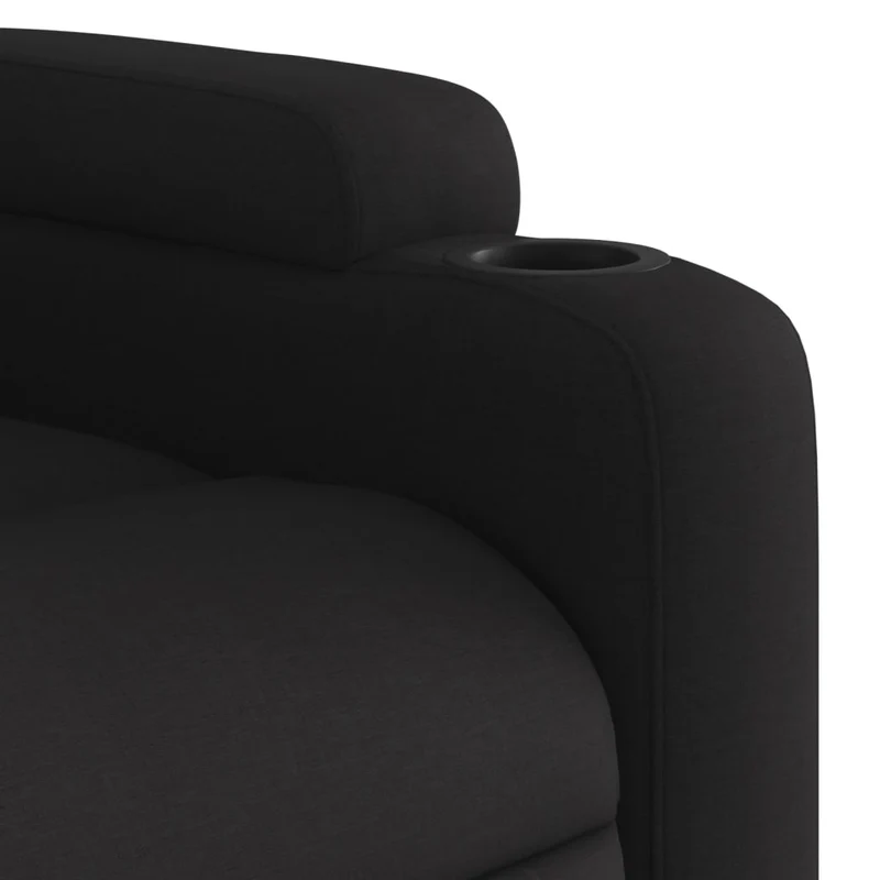 Fauteuil relax TV rembourrage confortable fonction d'inclinaison manuelle en tissu noir DEC028108