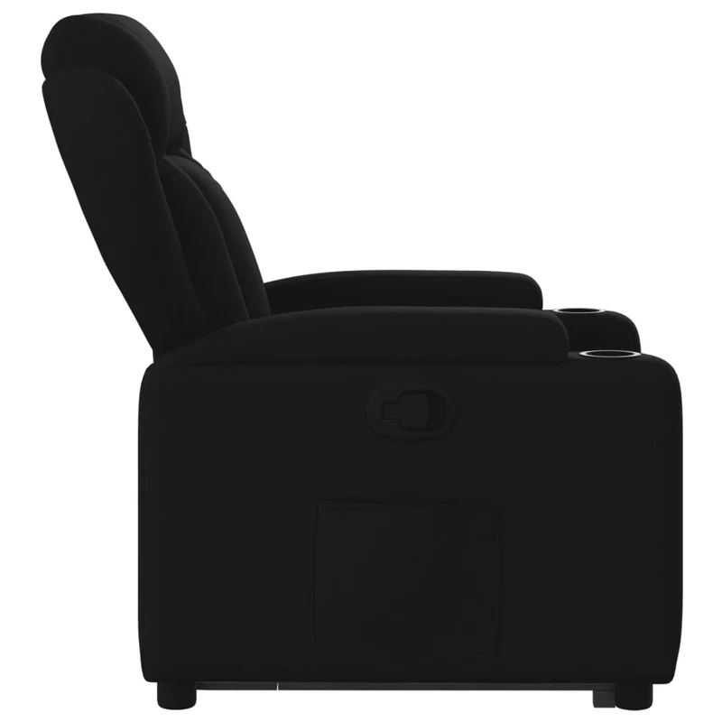 Fauteuil relax TV rembourrage confortable fonction de levage électrique en tissu noir DEC028095