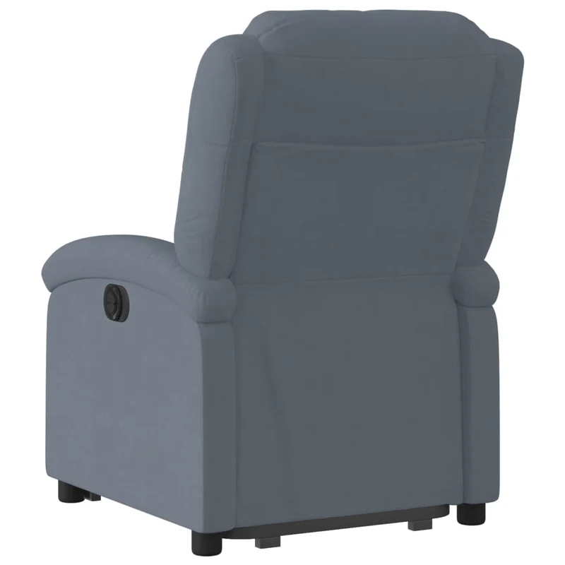 Fauteuil relax TV rembourrage confortable fonction de levage électrique en velours gris foncé DEC027965