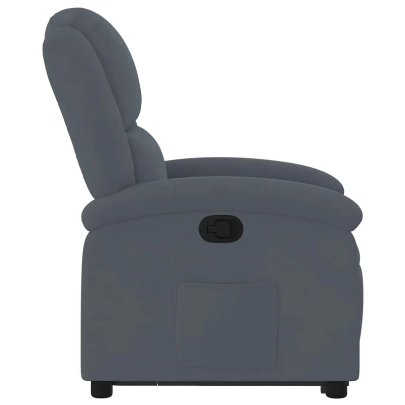 Fauteuil relax TV rembourrage confortable fonction de levage électrique en velours gris foncé DEC027965