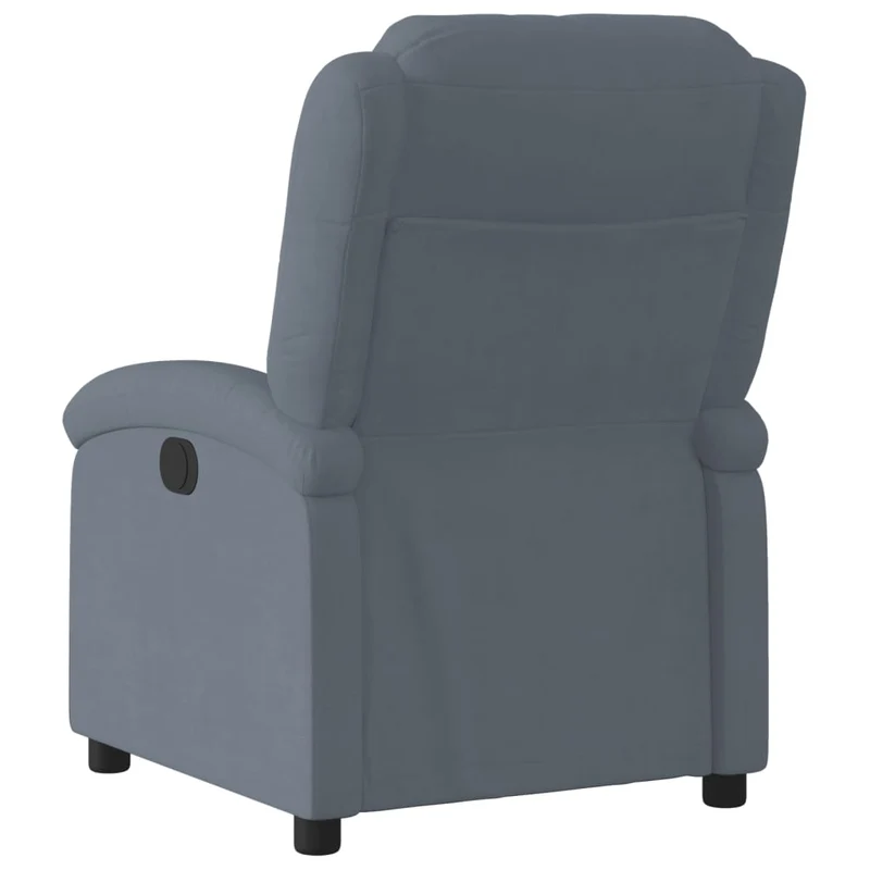 Fauteuil relax TV rembourrage confortable fonction d'inclinaison manuelle en velours gris foncé DEC027963