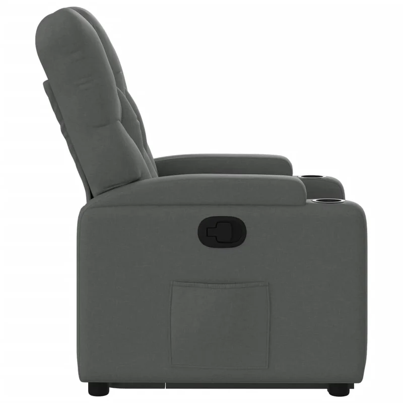 Fauteuil relax TV rembourrage confortable fonction de levage électrique en tissu gris foncé DEC027957
