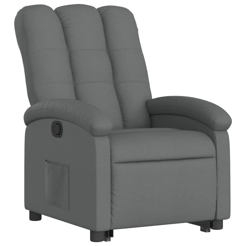 Fauteuil relax TV rembourrage confortable fonction de levage électrique en tissu gris foncé DEC027943