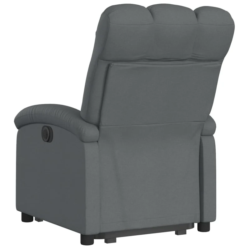 Fauteuil relax TV rembourrage confortable fonction de levage électrique en tissu gris foncé DEC027943