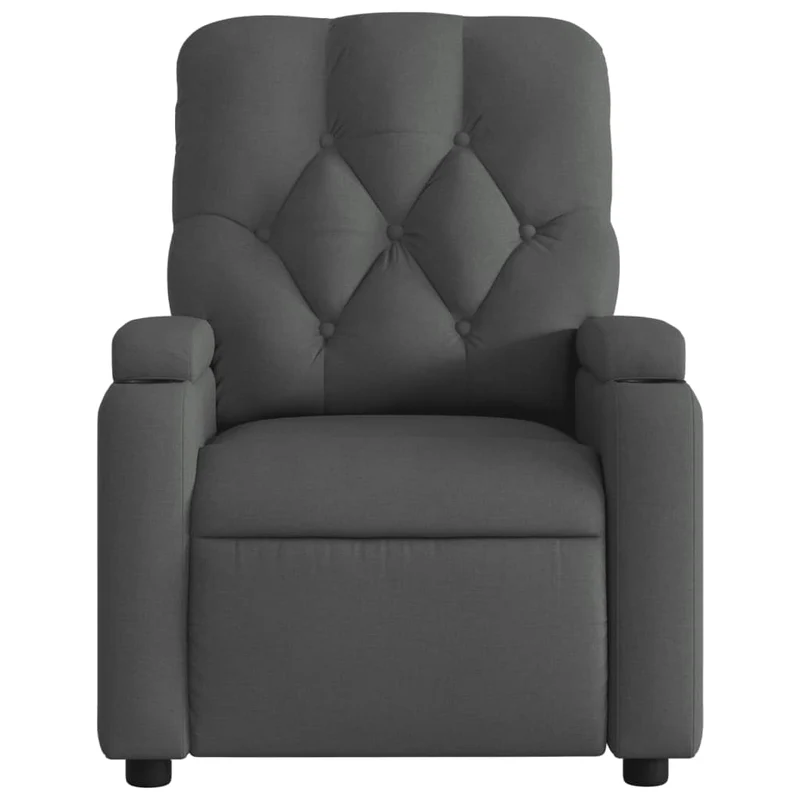 Fauteuil relax TV rembourrage confortable fonction d'inclinaison manuelle en tissu gris foncé DEC027942
