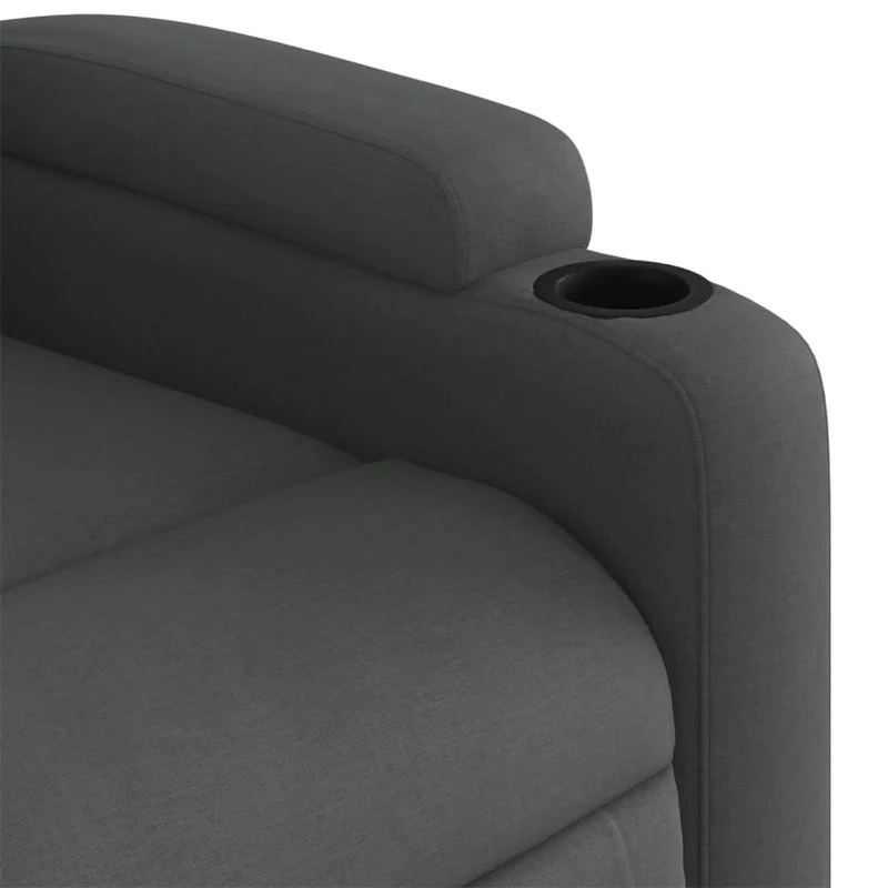 Fauteuil relax TV rembourrage confortable fonction d'inclinaison manuelle en tissu gris foncé DEC027942