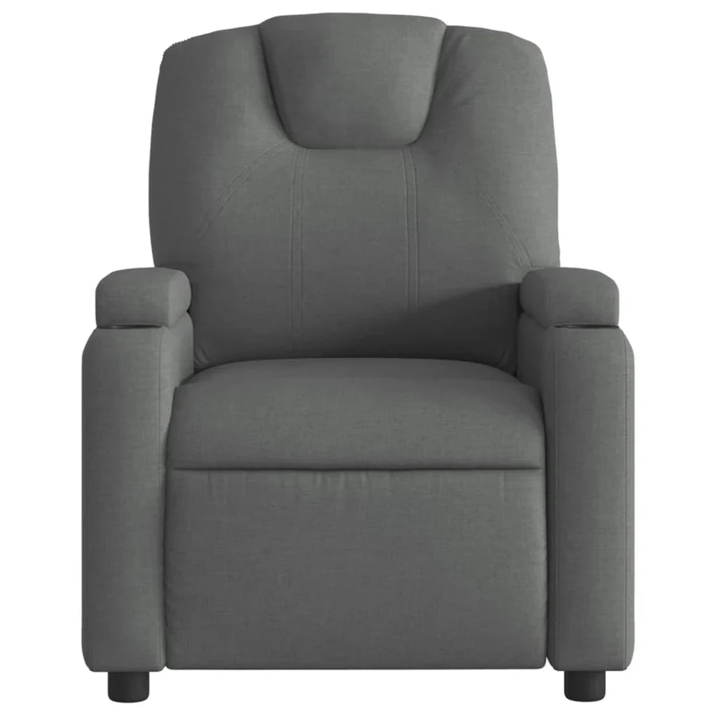 Fauteuil relax TV rembourrage confortable fonction d'inclinaison manuelle en tissu gris foncé DEC027928