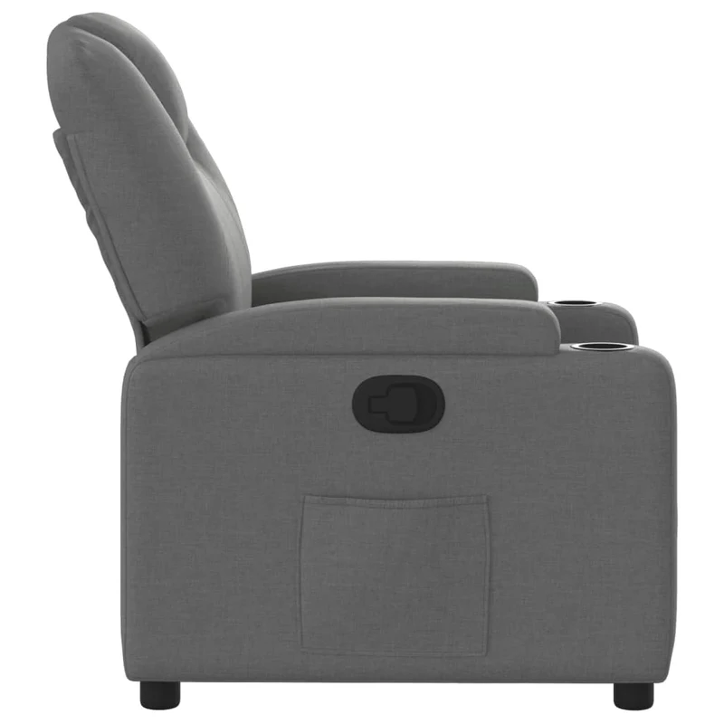 Fauteuil relax TV rembourrage confortable fonction d'inclinaison manuelle en tissu gris foncé DEC027928