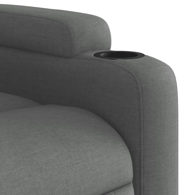Fauteuil relax TV rembourrage confortable fonction d'inclinaison manuelle en tissu gris foncé DEC027928