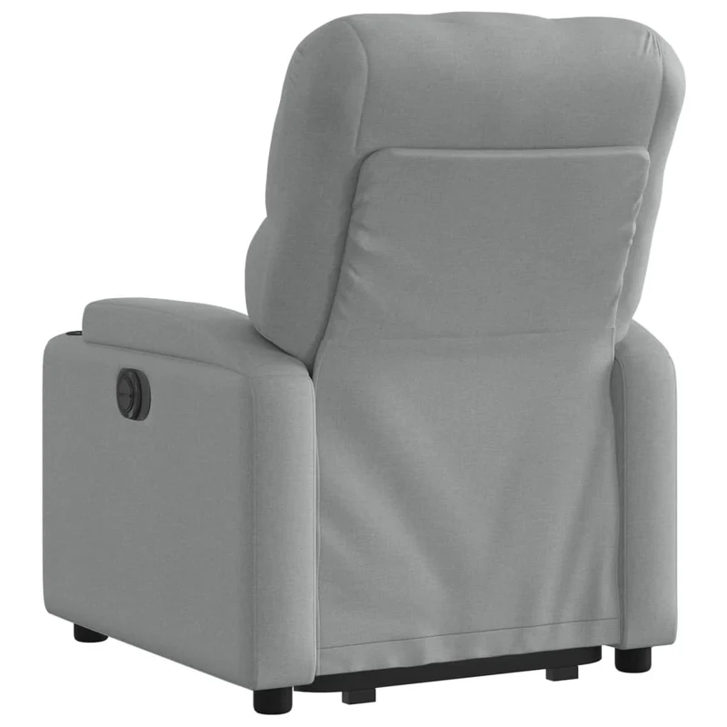 Fauteuil relax TV rembourrage confortable fonction de levage électrique en tissu gris clair DEC027908