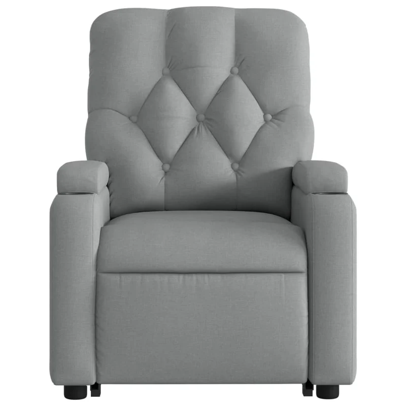 Fauteuil relax TV rembourrage confortable fonction de levage électrique en tissu gris clair DEC027908