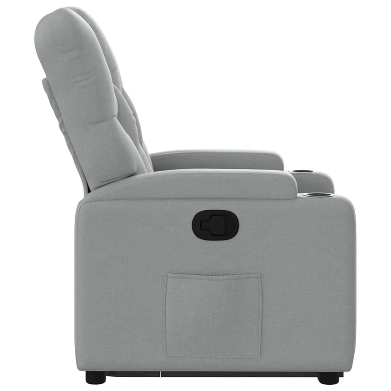 Fauteuil relax TV rembourrage confortable fonction de levage électrique en tissu gris clair DEC027908