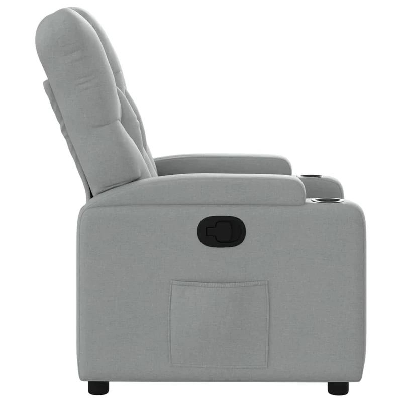 Fauteuil relax TV rembourrage confortable fonction d'inclinaison manuelle en tissu gris clair DEC027905