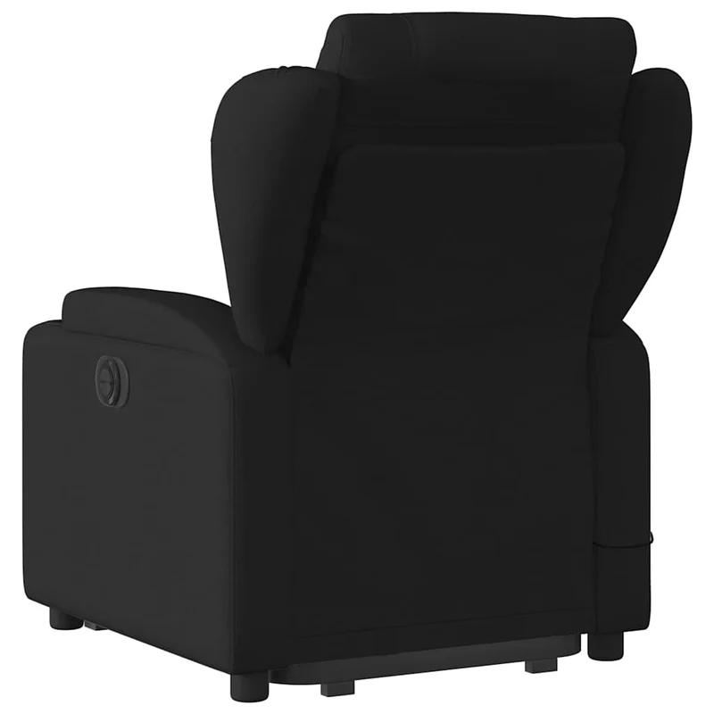 Fauteuil de relaxation fonction massage et inclinable fonction de levage électrique tissu noir DEC027811