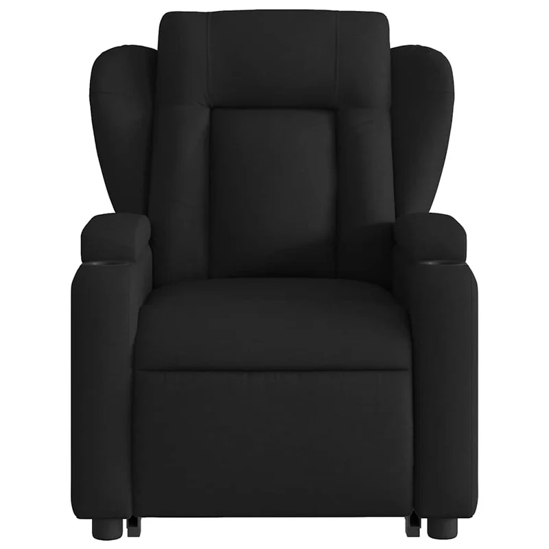 Fauteuil de relaxation fonction massage et inclinable fonction de levage électrique tissu noir DEC027811