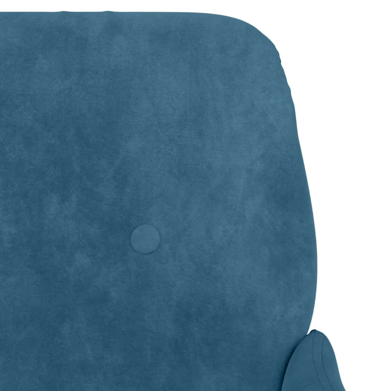 Fauteuil lounge design moderne avec accoudoirs 62 x 79 x 79 cm en velours bleu et pieds en métal noir DEC026854