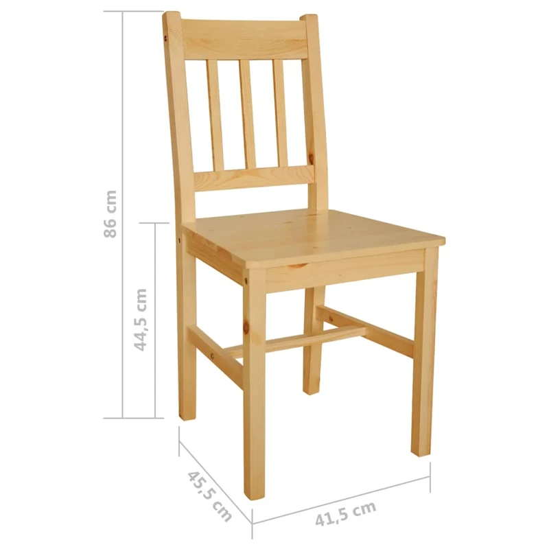 Lot de 4 chaises de salle à manger cuisine style rustique en bois de pin CDS021329