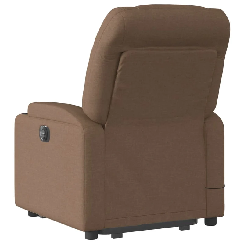 Fauteuil de relaxation fonction massage et inclinable fonction de levage électrique en tissu marron DEC027791