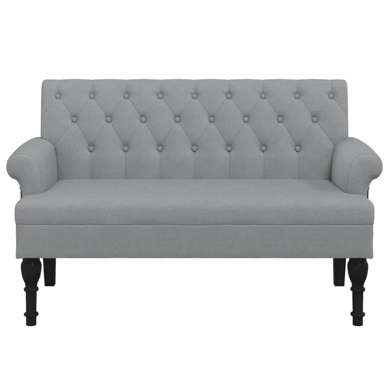 Banquette banc avec dossier avec dossier capitonné 120 x 62 x 75,5 cm en tissu gris clair DEC024646