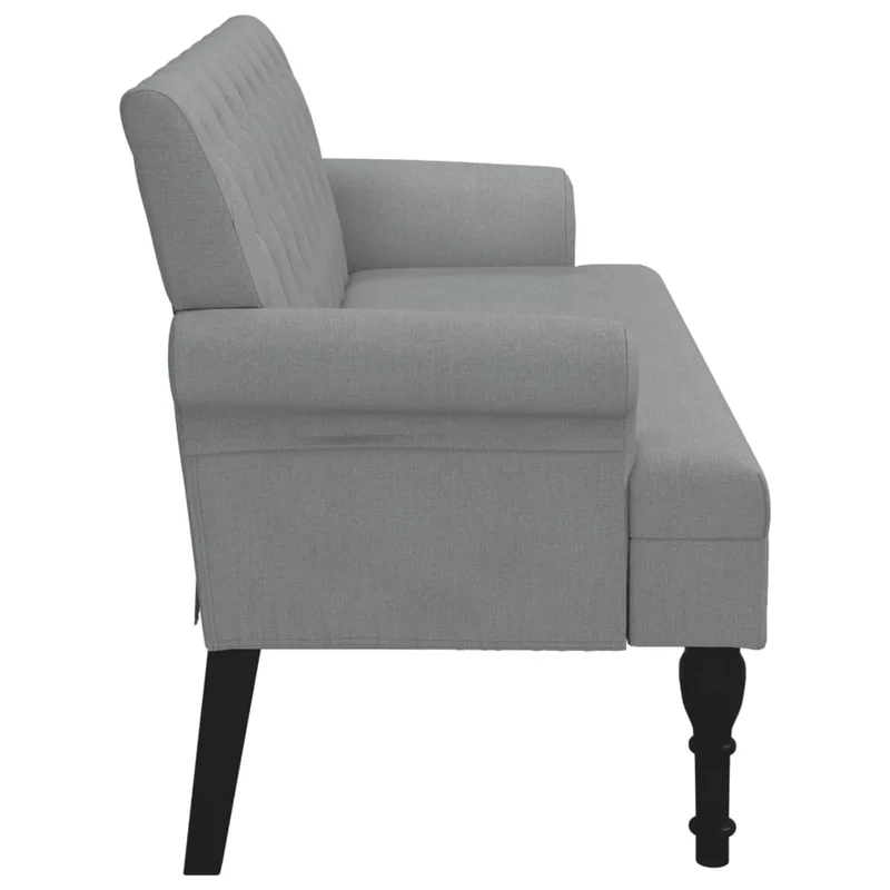 Banquette banc avec dossier avec dossier capitonné 120 x 62 x 75,5 cm en tissu gris clair DEC024646
