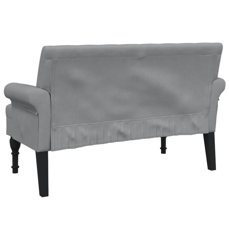 Banquette banc avec dossier avec dossier capitonné 120 x 62 x 75,5 cm en tissu gris clair DEC024646