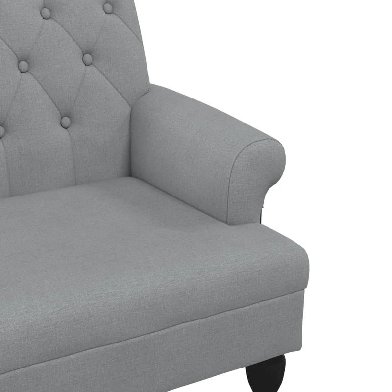 Banquette banc avec dossier avec dossier capitonné 120 x 62 x 75,5 cm en tissu gris clair DEC024646