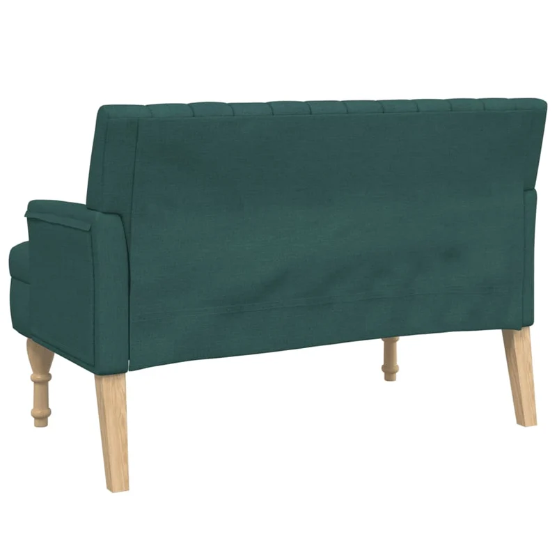 Banquette banc avec coussins dossier et accoudoirs 113 x 64,5 x 75,5 cm tissu vert DEC024636