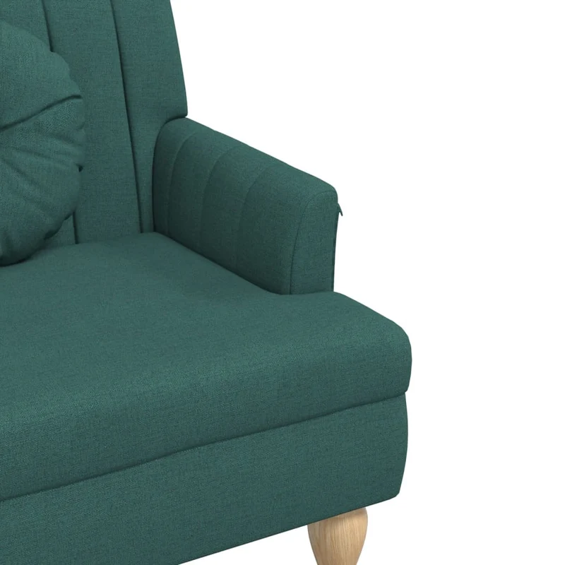 Banquette banc avec coussins dossier et accoudoirs 113 x 64,5 x 75,5 cm tissu vert DEC024636
