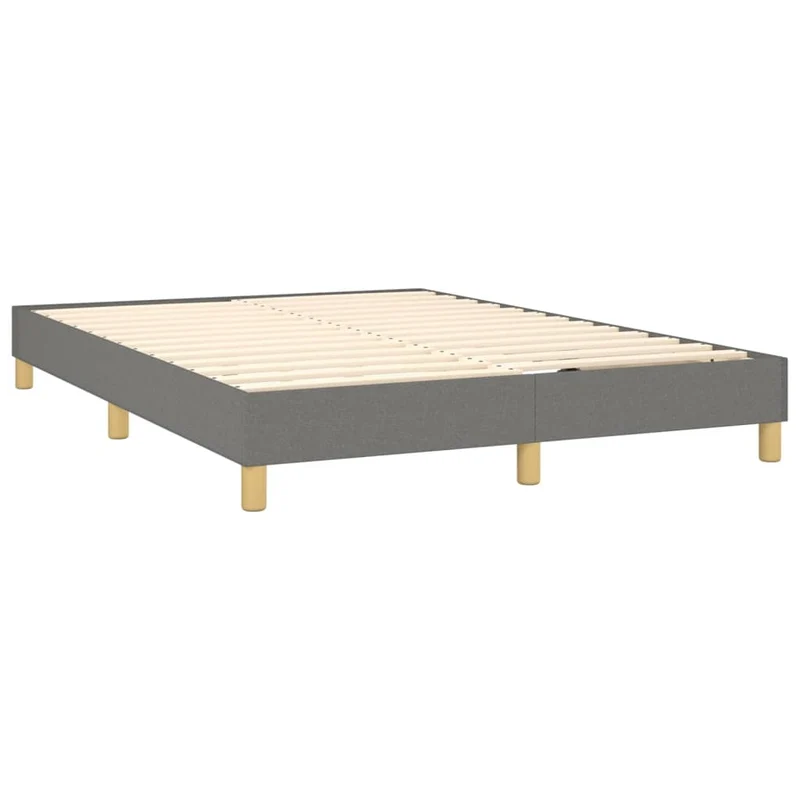 Cadre de lit LED avec sommier tête de lit matelas 140x200 cm tissu gris foncé TDL0208362
