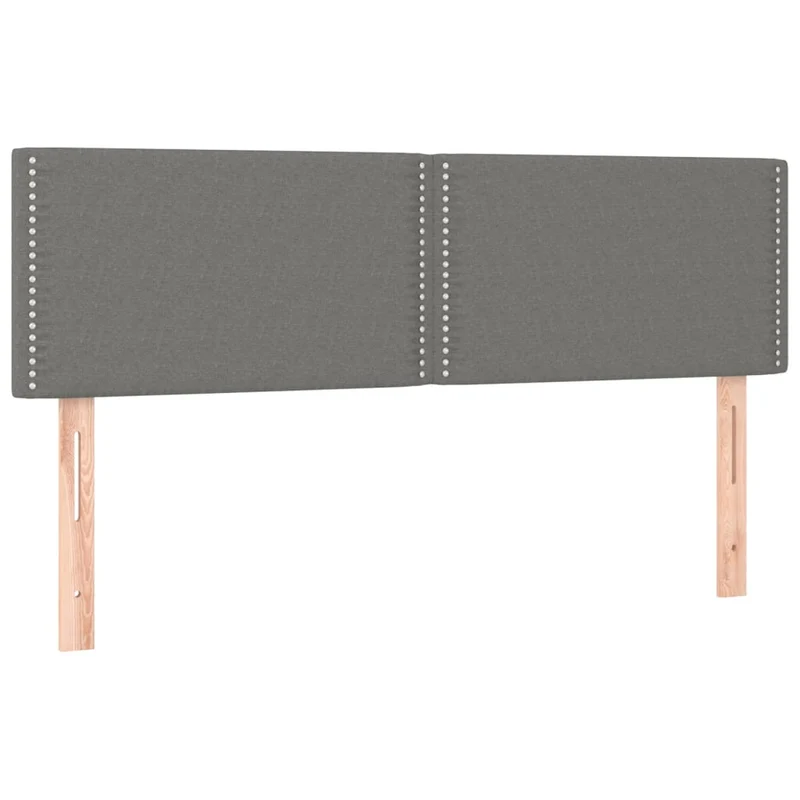 Cadre de lit LED avec sommier tête de lit matelas 140x200 cm tissu gris foncé TDL0208351