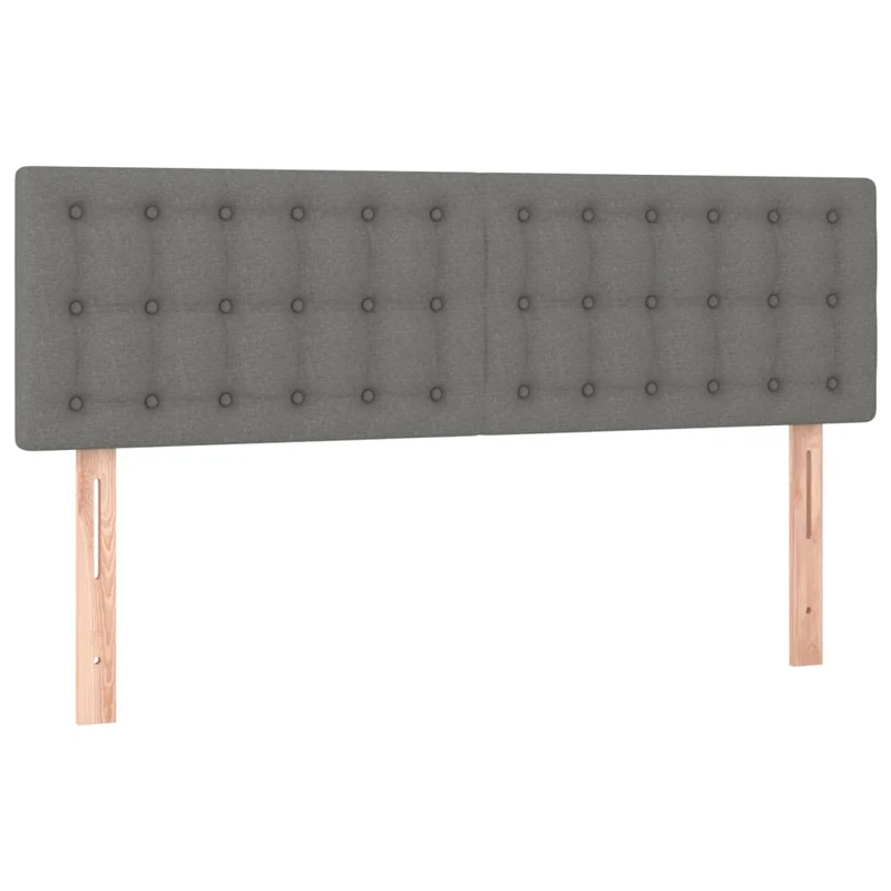 Cadre de lit LED avec sommier tête de lit matelas 140x200 cm tissu gris foncé TDL0208349