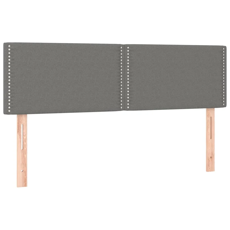 Cadre de lit LED avec sommier tête de lit matelas 140x200 cm tissu gris foncé TDL0208345