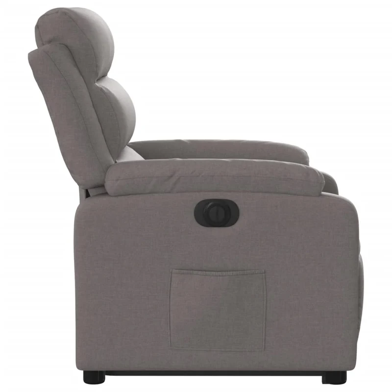 Fauteuil relax TV fonction de levage électrique très confortable en tissu taupe DEC028582