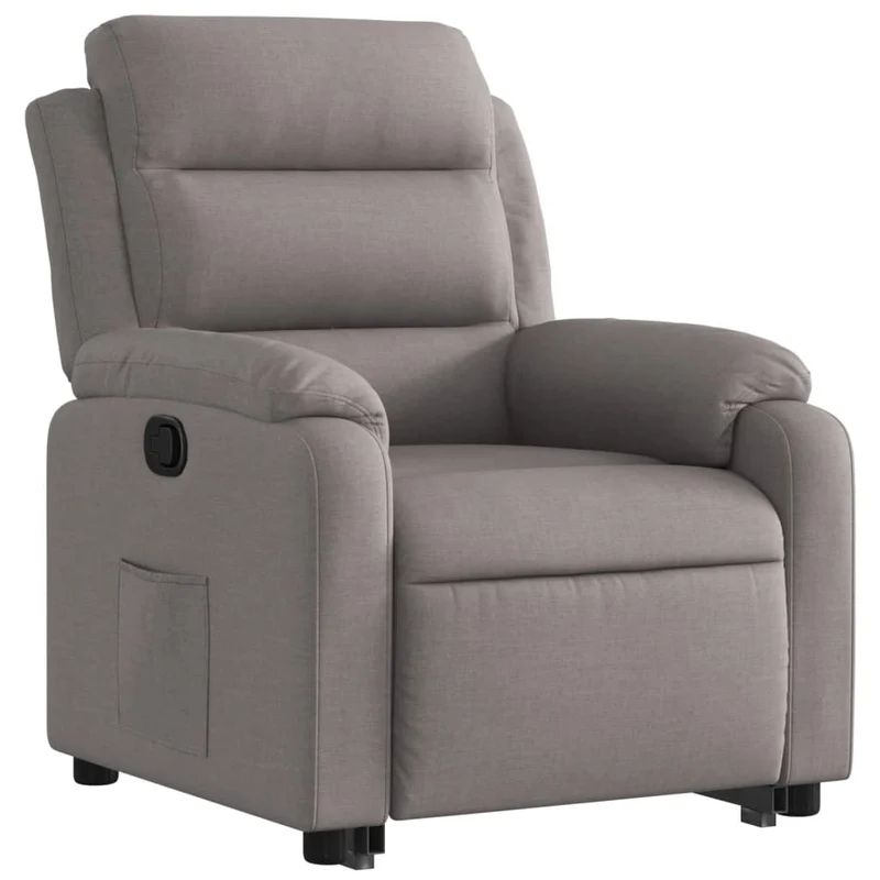 Fauteuil relax TV rembourrage confortable fonction de levage électrique en tissu taupe DEC028184