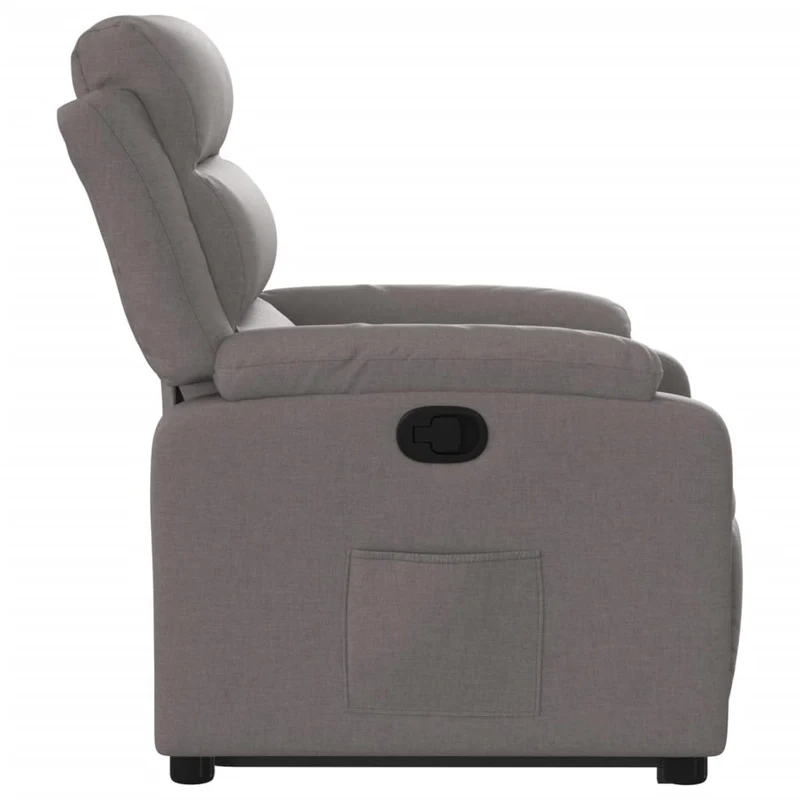 Fauteuil relax TV rembourrage confortable fonction de levage électrique en tissu taupe DEC028184