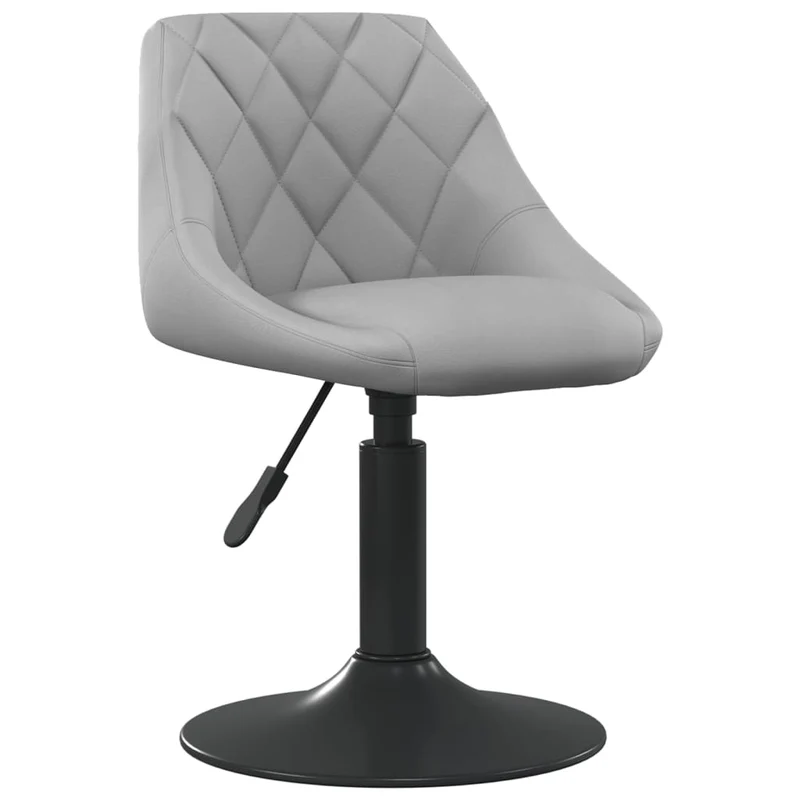 Lot de 2 chaises de salle à manger siège pivotant hauteur réglable en velours gris clair et acier DEC025244