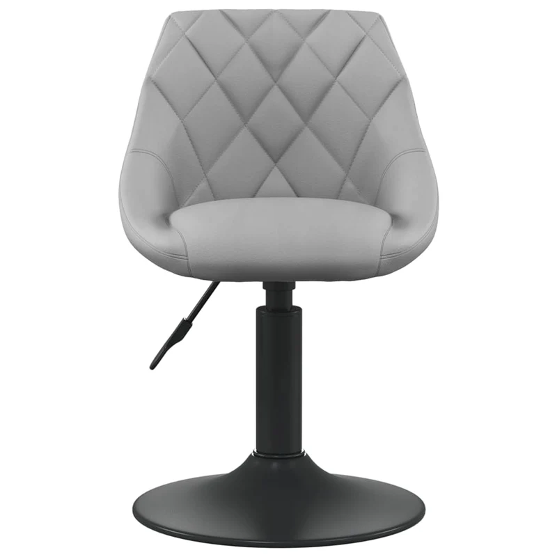 Lot de 2 chaises de salle à manger siège pivotant hauteur réglable en velours gris clair et acier DEC025244