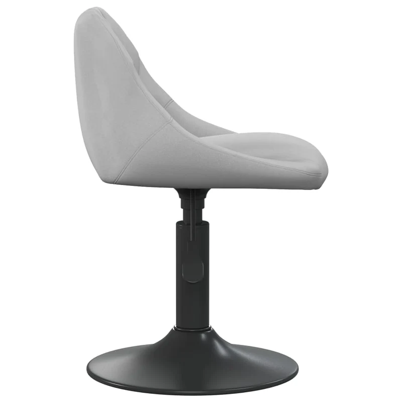 Lot de 2 chaises de salle à manger siège pivotant hauteur réglable en velours gris clair et acier DEC025244